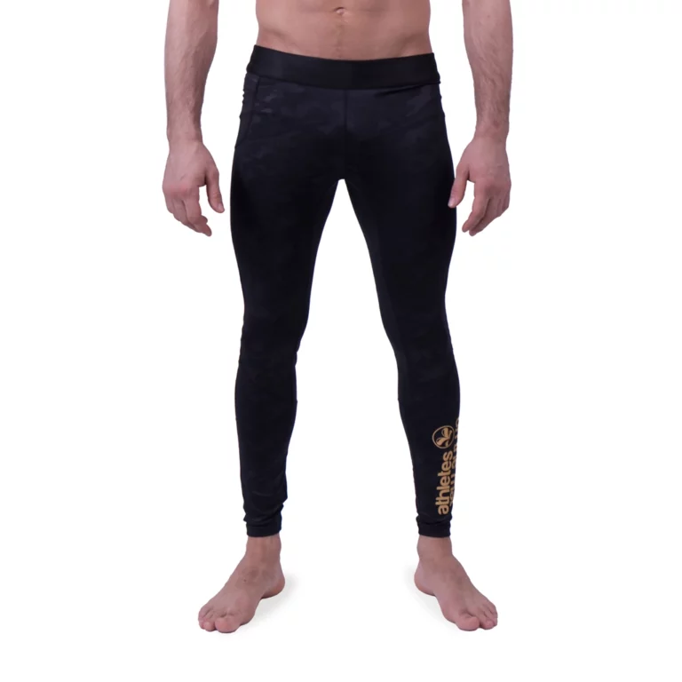 Legging de sport, noir avec impression Or