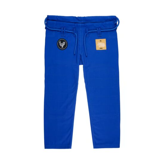 Pantalon canvas du kimono Defend bleu vu de face