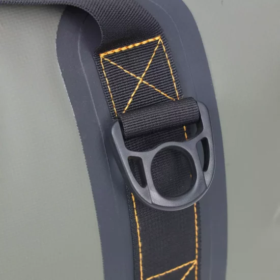 Detail picture of the waterproof bag attachment system