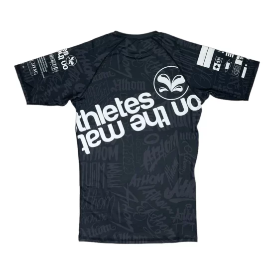 Rashguard Bjj, Grappling, Grafitti, Noir & Blanc, dos