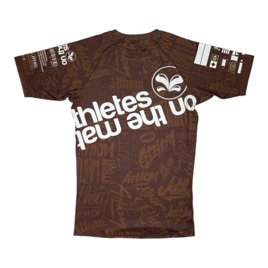 Rashguard Bjj, Grappling, Grafitti, Marron, dos