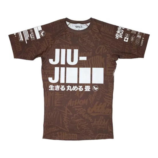 Rashguard Bjj, Grappling, Grafitti Marron, face