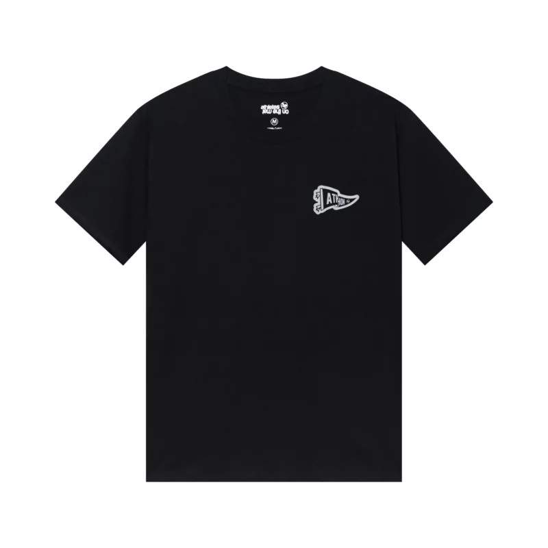 T-shirt col rond, Flag, Noir de face