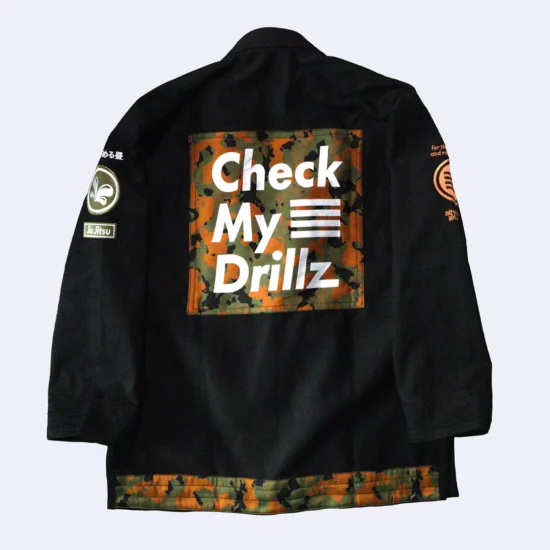 Veste de kimono de JJB, CAMO, vue de dos