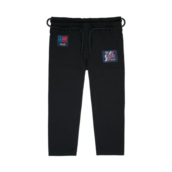 Front view of the 96 Mundial black gi pants